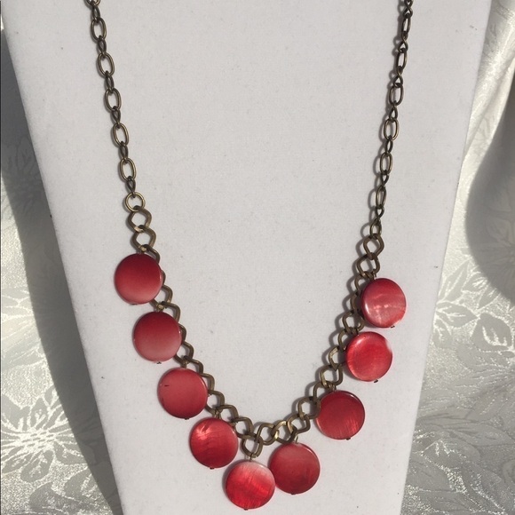 Handmade Jewelry - Free with $25+ purchase Brass and Shell Necklace